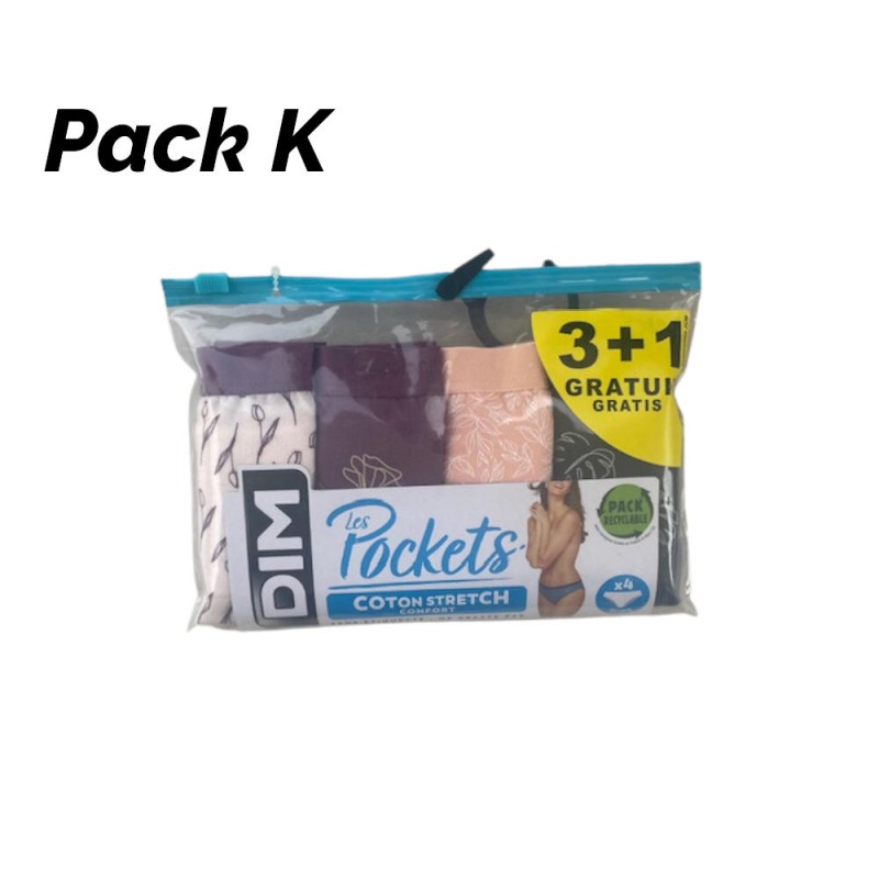 Pack 3 bragas 4C17 Algodón Dim Pockets