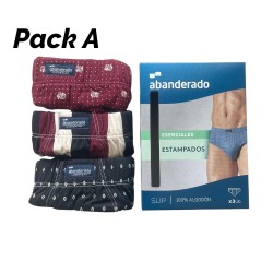 Pack 3 slips Abanderado 100% algodón  Ref.0080